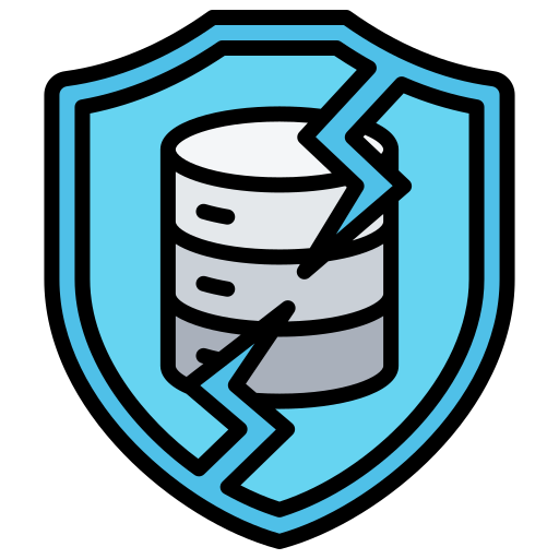 Data breach security threat icon